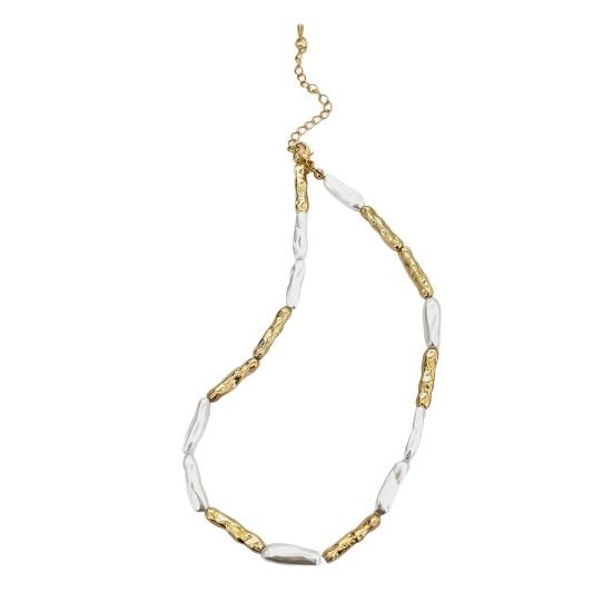 Imitation Baroque Pearl Toothpick Necklace Irregular Metal Choker Unique Elegant Clavicle Chain Minimalist French Retro Jewelry for Women