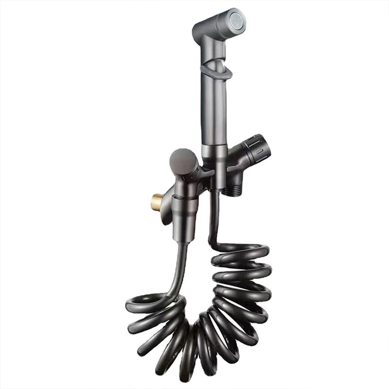 Zhiyan Modern Wall-Mounted Brass Bidet Sprayer with Vertical Spray Easy Installation for Bathroom (as the picture,Brass)