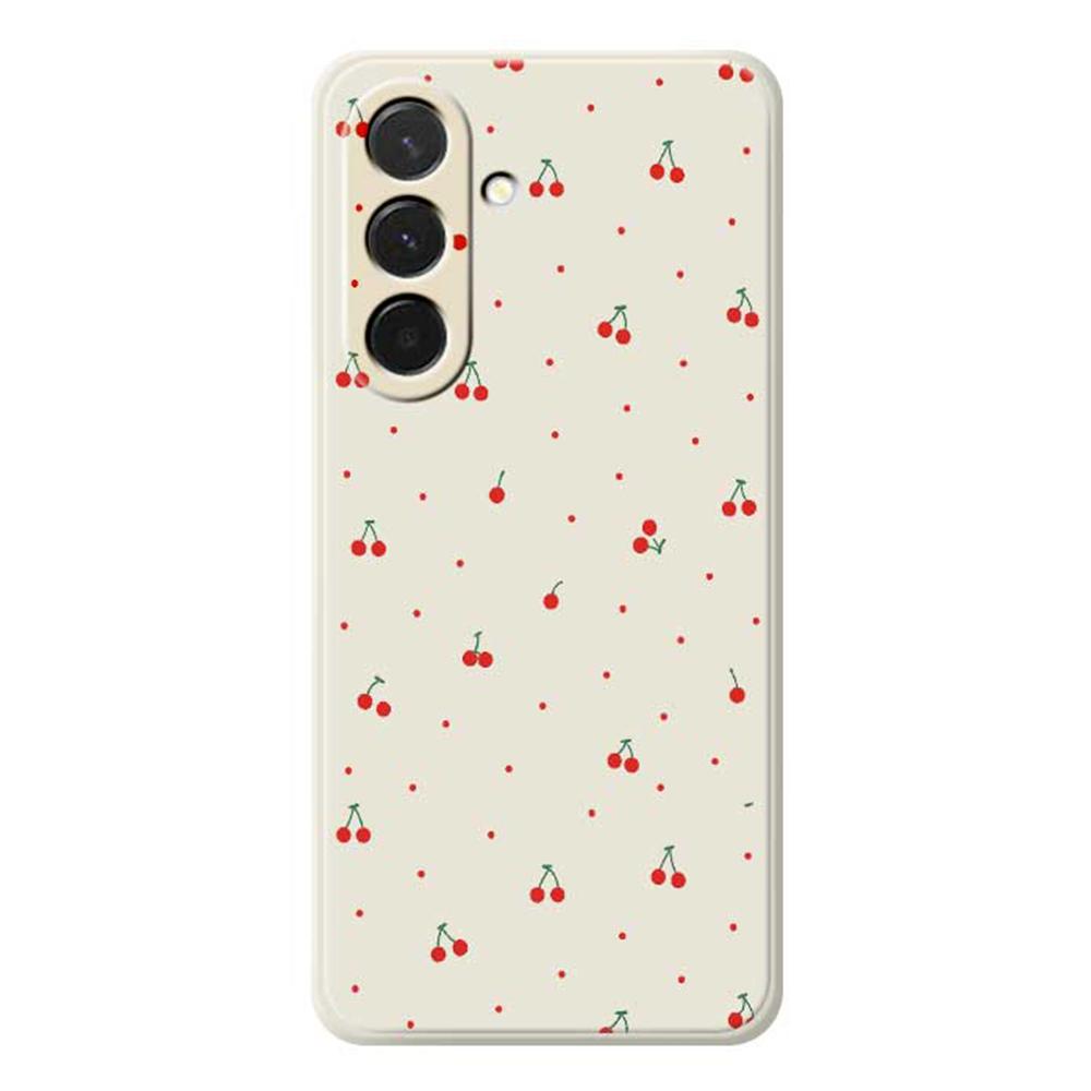 For Samsung Galaxy A36 5G Case Red Cherry Pattern Printing Straight Edge TPU Phone Back Cover