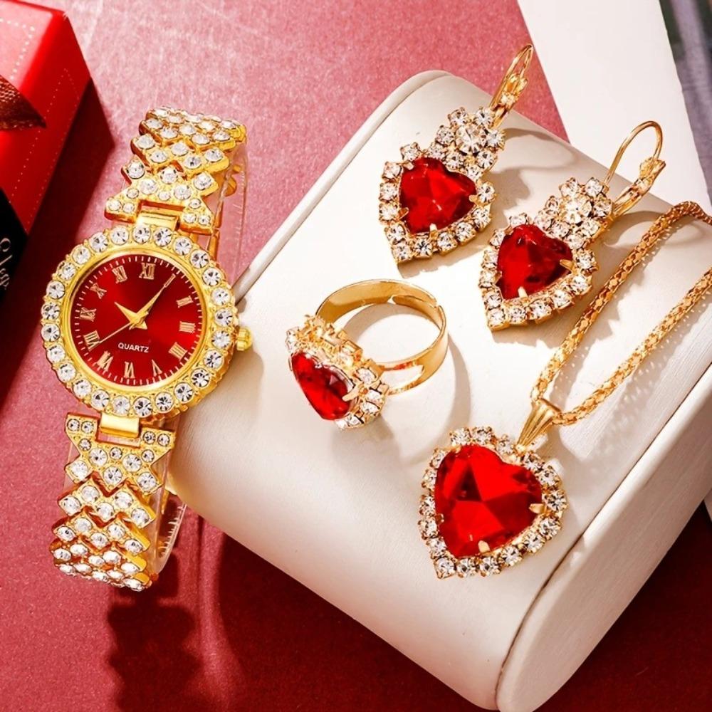 Ceyin European and American Women's Watches, Rhinestone Jewelry, Colored Diamond Quartz Watches, Women's Watches, Exquisite Sets