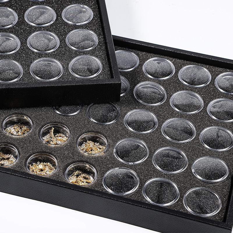 1Set Display Case Diamond Gemstone Storage Box Small Round Plastic Containers Box Jewelry Organizer Container with Foam