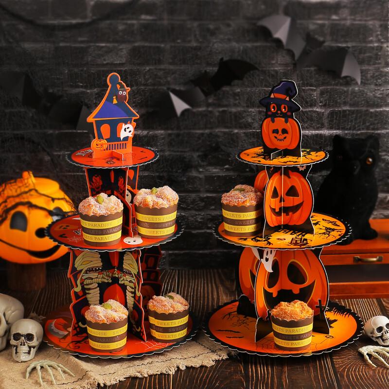 

Halloween Christmas Multi-layer Paper Cake Stand Decoration