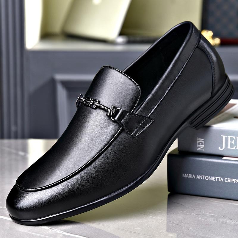 Leather men's shoes mesh breathable leather shoes men's classic casual small leather shoes one pedal lazy shoes men