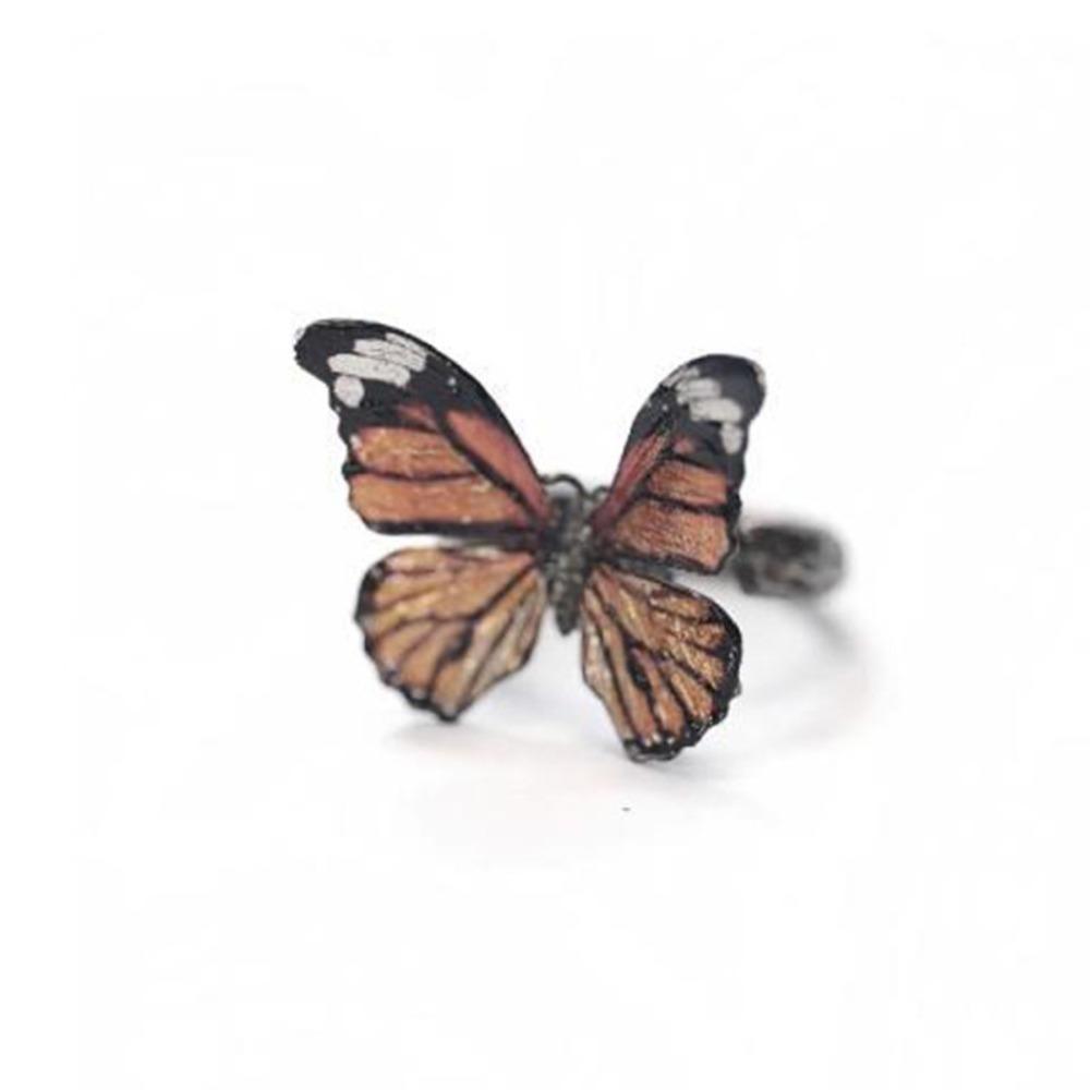 Vintage Dreamlike Butterfly Ring Shiny Opening Ring Stackable Realistic Butterfly Ring  Women Men