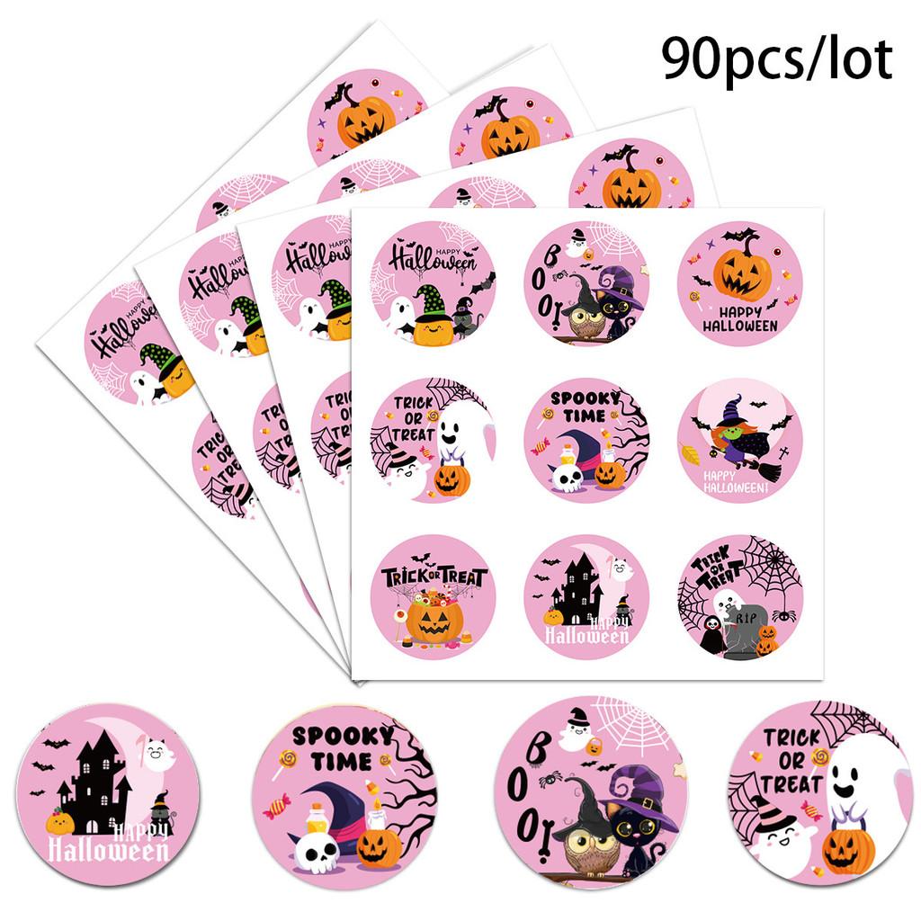 Ghost Halloween Theme Blood Handed Bat Pattern Envelope Label Set Stickers