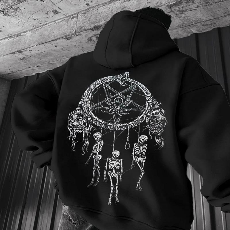 ETST0012 Viking Totem Bedrukte Hoodie Katoen Fleece Heren Losse Casual Arend Super Cool Hoodie Persoonlijke Hoodie Heren Hoodie Sweatshirt L