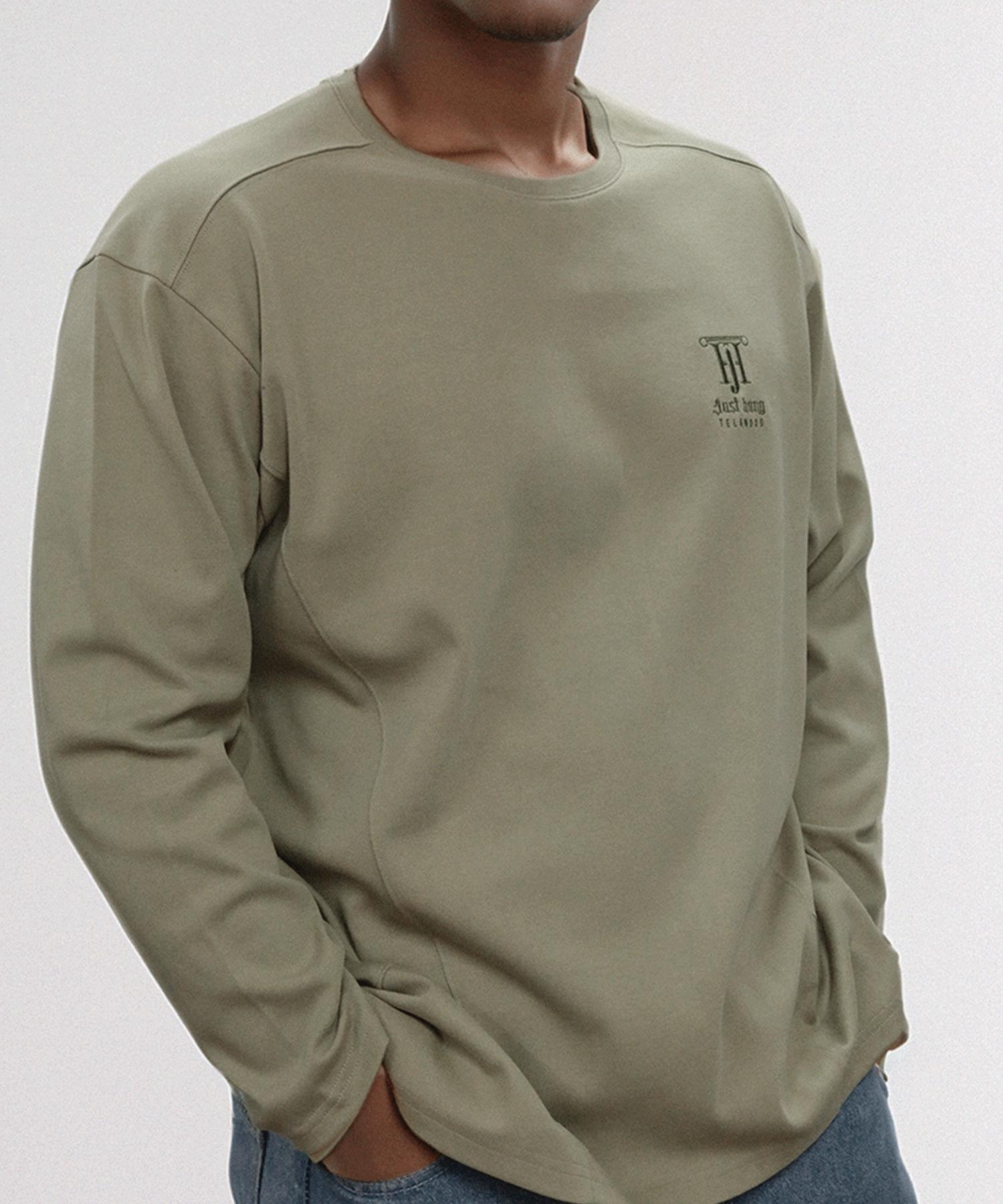 Just Haeng Bio Sleeve Asymmetrical Slit Jh Logo Embroidery [Khaki] Khaki/1 Size
