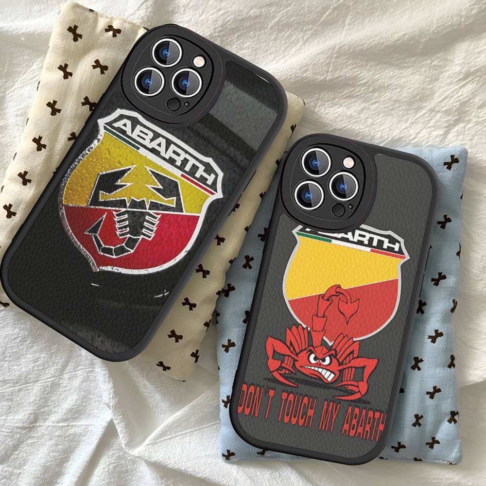 Italy Famous Car A-ABARTH Logo Phone Case Hard Leather For IPhone 14 13 16 Mini 15 14 11 12 Pro Max Plus Fundas