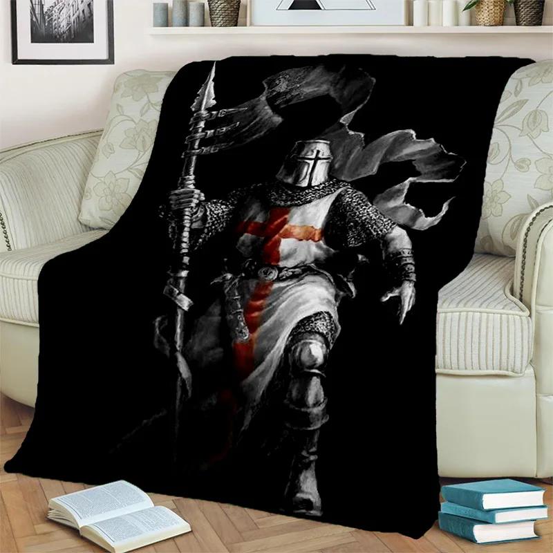 Templar Cavalier Knight Crusaders Games Blanket,Soft Throw Blanket for Home Bedroom Bed Sofa Picnic Travel Office Cover Blanket