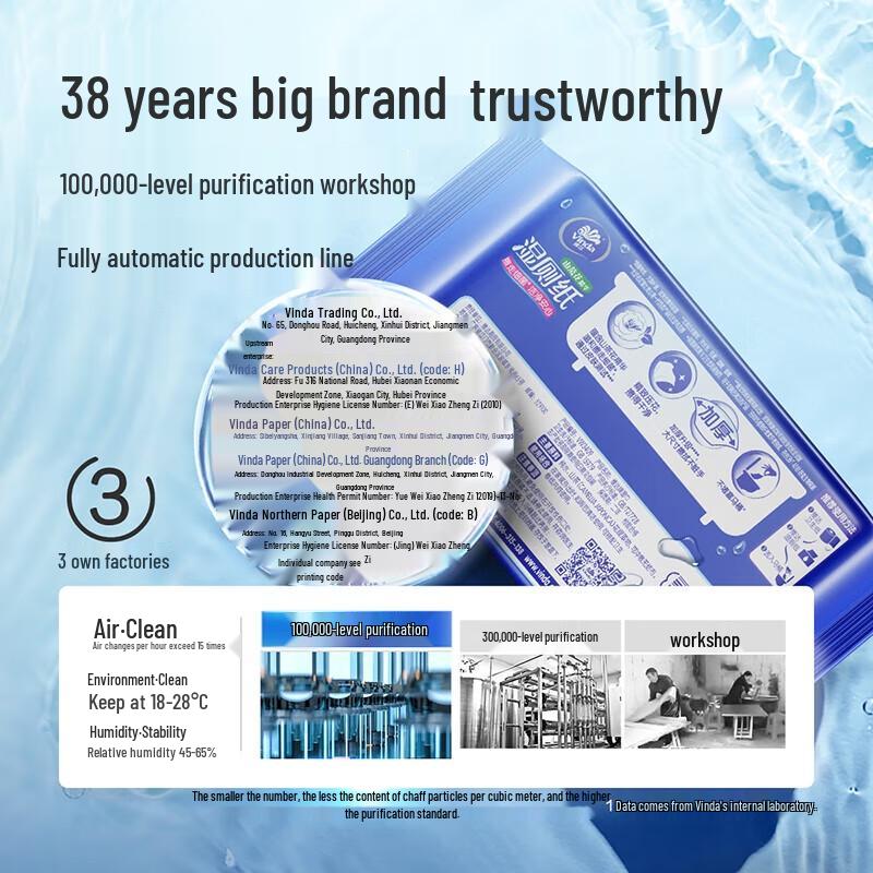 Vinda Camellia Scented Flushable Wet Wipes