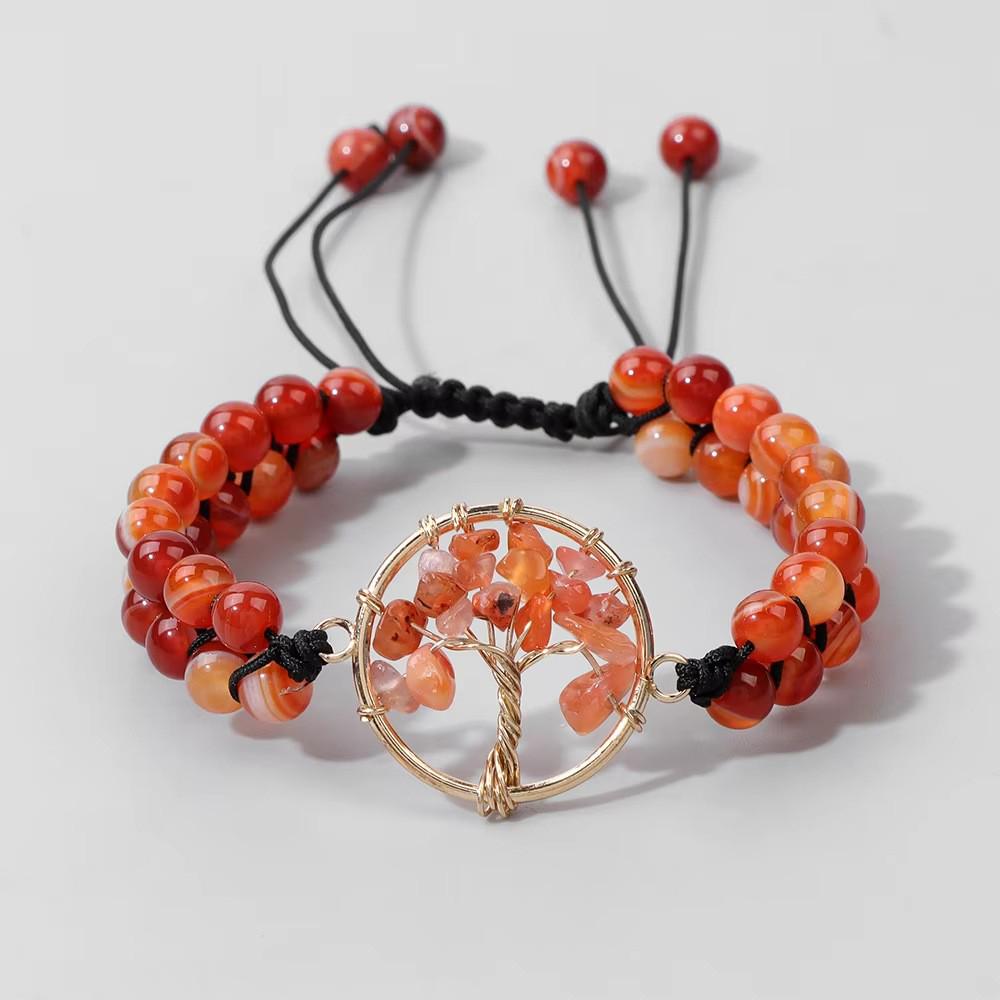 Natural Crystal Double-Layer Tree of Life Bracelet