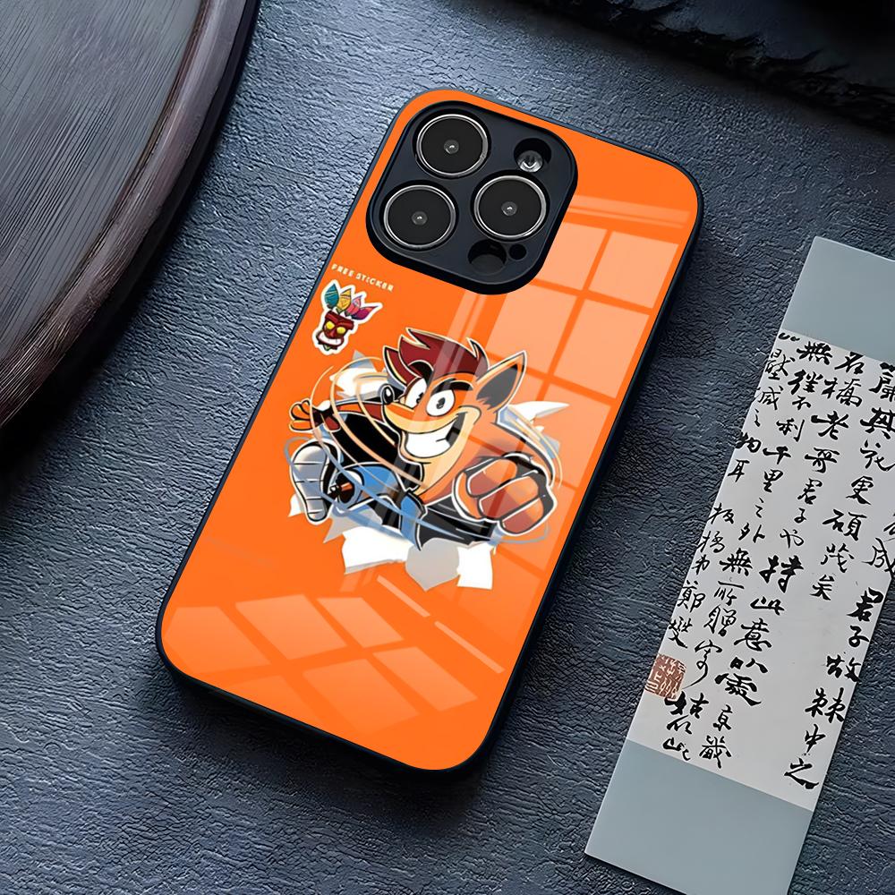 Prime Crash Bandicoot Phone Case For IPhone 13 Pro Max 14 16 Plus 12 Mini 11 15 X XR XS 8 7 Plus SE Tempered Glass Back Cover