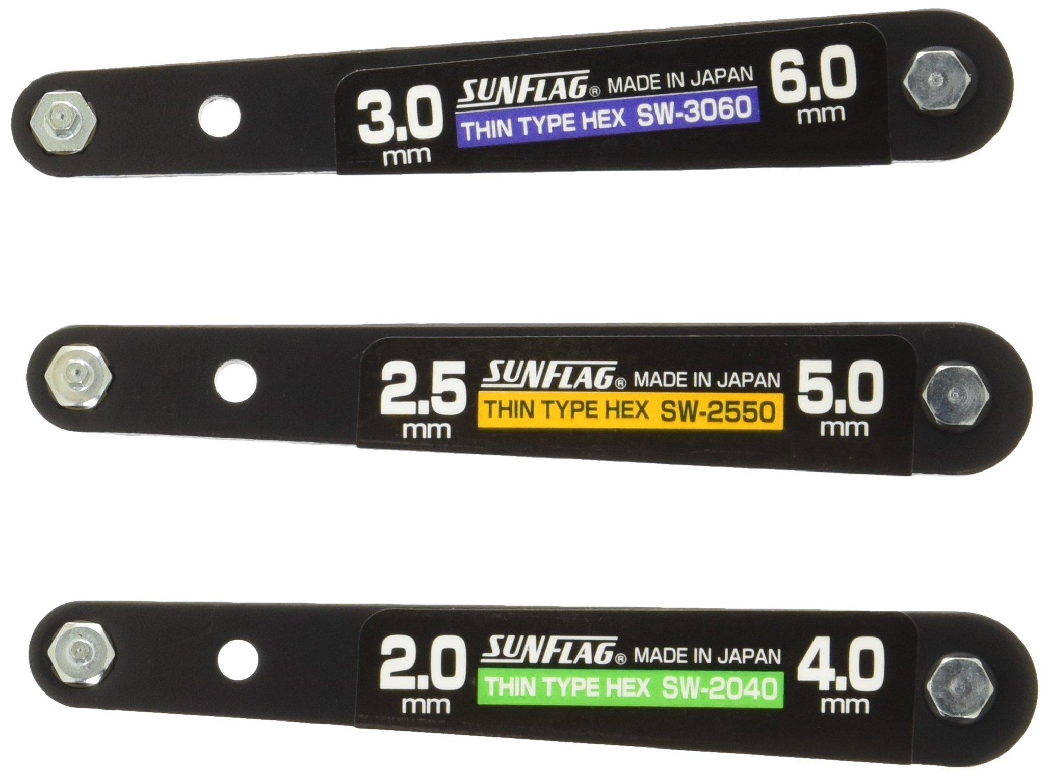 

Thin Double Wrench Hex Set Sunflaf(shinki) (SUNFRAG) (3-Piece Set) SWS-2060