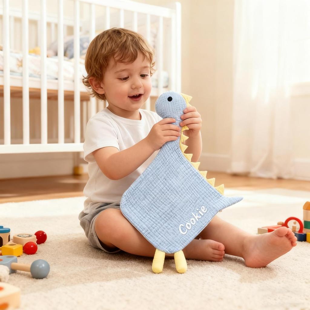 Katoenen Comfort Deken, Biologisch Katoenen Dinosaurus Patroon Comfort Deken, Zacht En Ademend, Een Perfect Kerst Babycadeau Voor Jongens En Meisjes.