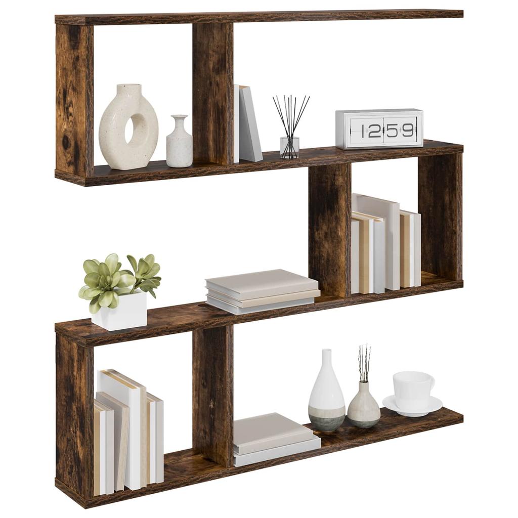 Wall Shelf Smoked Oak 80 x 12 x 79.5 cm Engineered Wood