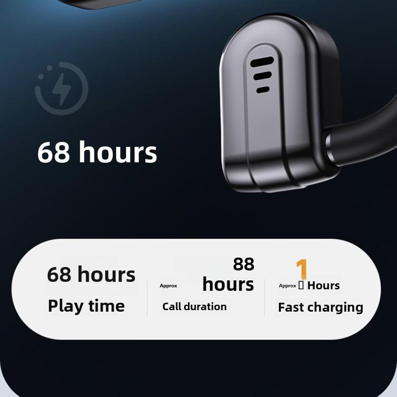 New Air Conduction Bluetooth Earphone Single Ear Rotation with Charging Compartment Without Ear Hanging Ear External Sound Large Power