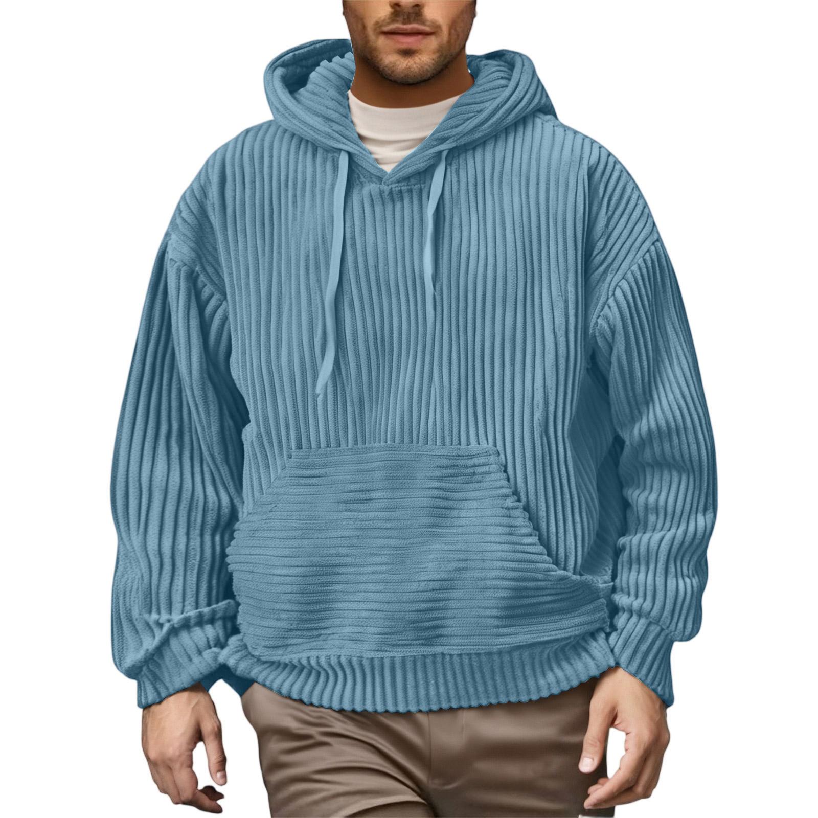 

Hooded Sports Tracksuit Unisex Running Outfits Long Sleeve Pullover Hoodies Sweatshirt S Темно-синій