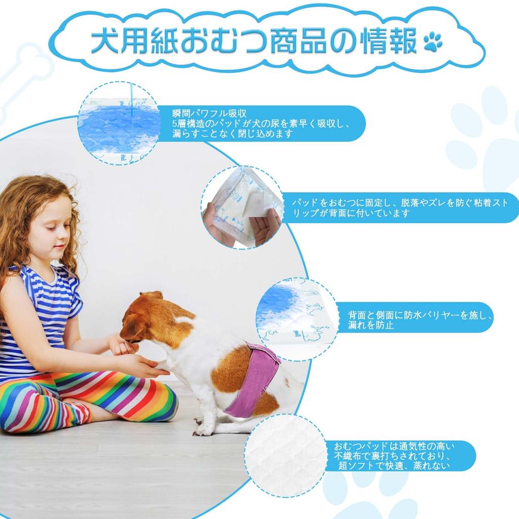 Dog Diaper 150 Highly Stays In Dog Manner Belt Pad for Boys and Side Leak Elderly Dog Marking Pee Absorption Sheet for L Size Liner, Pieces,