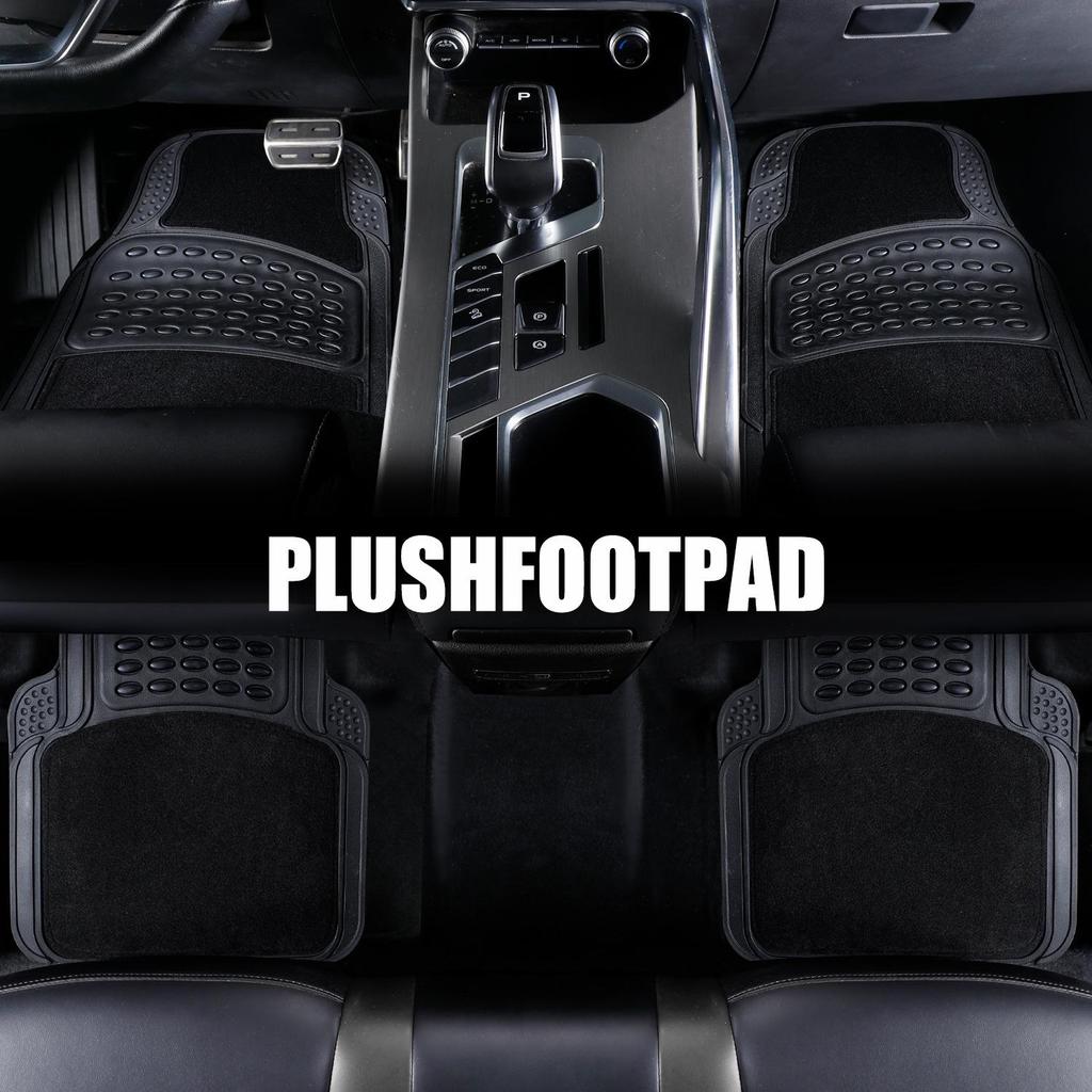 Four-Piece Universal PVC Car Floor Mats - Anti-Slip, Waterproof, Heat-Resistant Interior Protection.