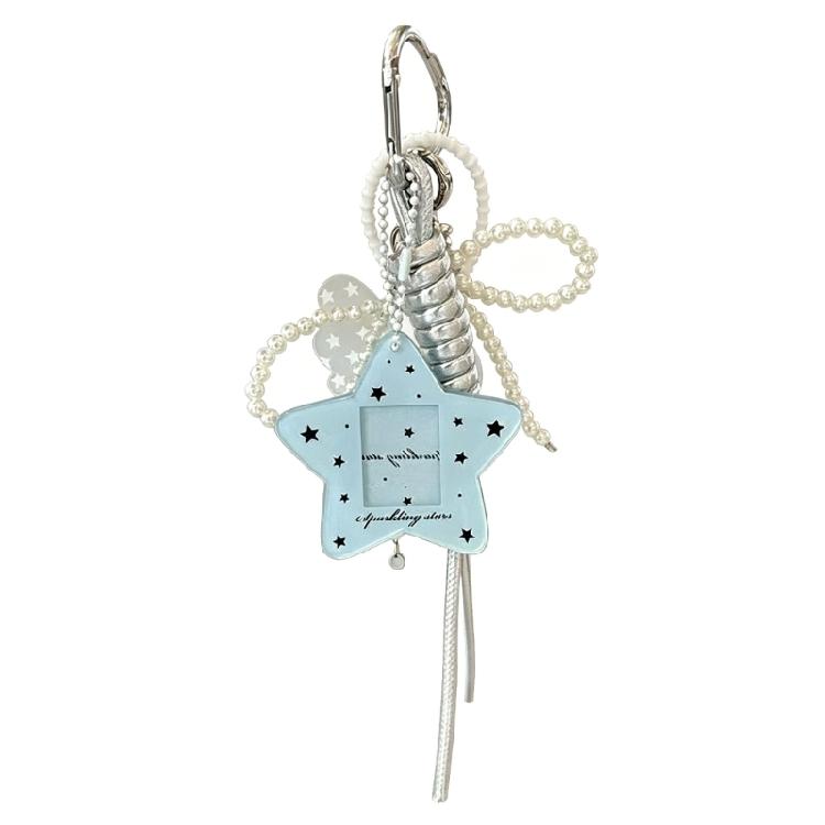 Adorable Bows Wing Key Chain For Girls And Teens Featuring Chic Star Shape And Smooth Texture Handbag Accessory