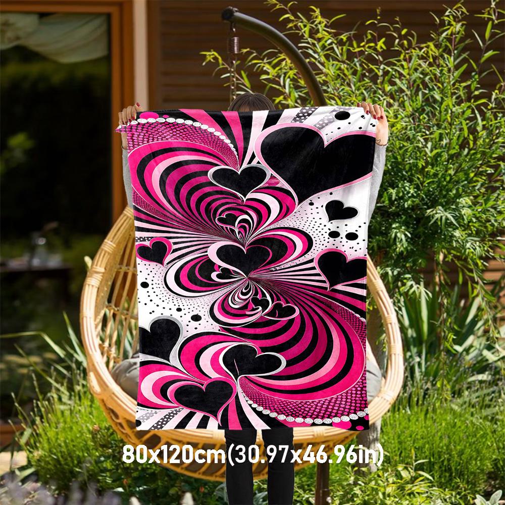 

1pc Heart Love Outdoor Flannel Blanket Soft Warm All-Season Throw for Sofa Bed Car Camping Office, Cozy Gift Idea1209S 80x120cm(31x47inch)