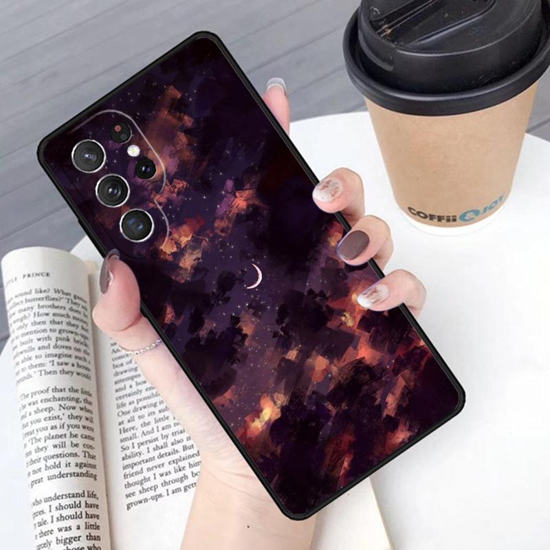 Moon Star Cloud Night Phone Case Cover For Samsung Galaxy S24 S25 Ultra S21 S22 Ultra S10E Note 10 Plus Note 20 FE S23