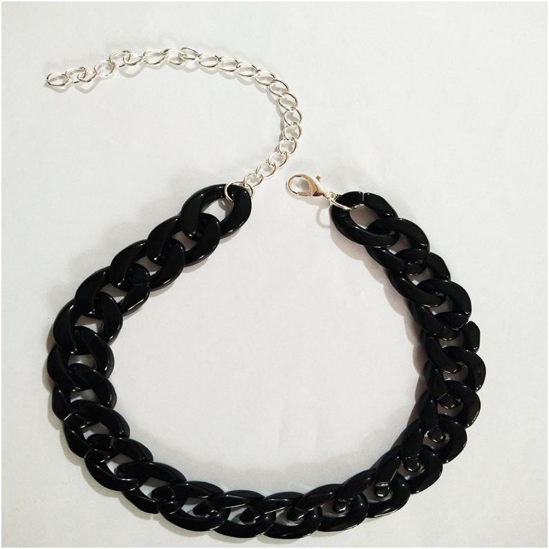 1PC Men's Women's Hot Fashion Acrylic Punk  Style Personality Thick Necklace Cuban Chunky Pendant Hip Hop Jewelry