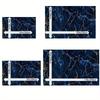 Luxurious Velvet Nordic Marble Area Mat Deep Blue Golden Veining Non Slip Backing Machine Washable Living Room Bedroom Office