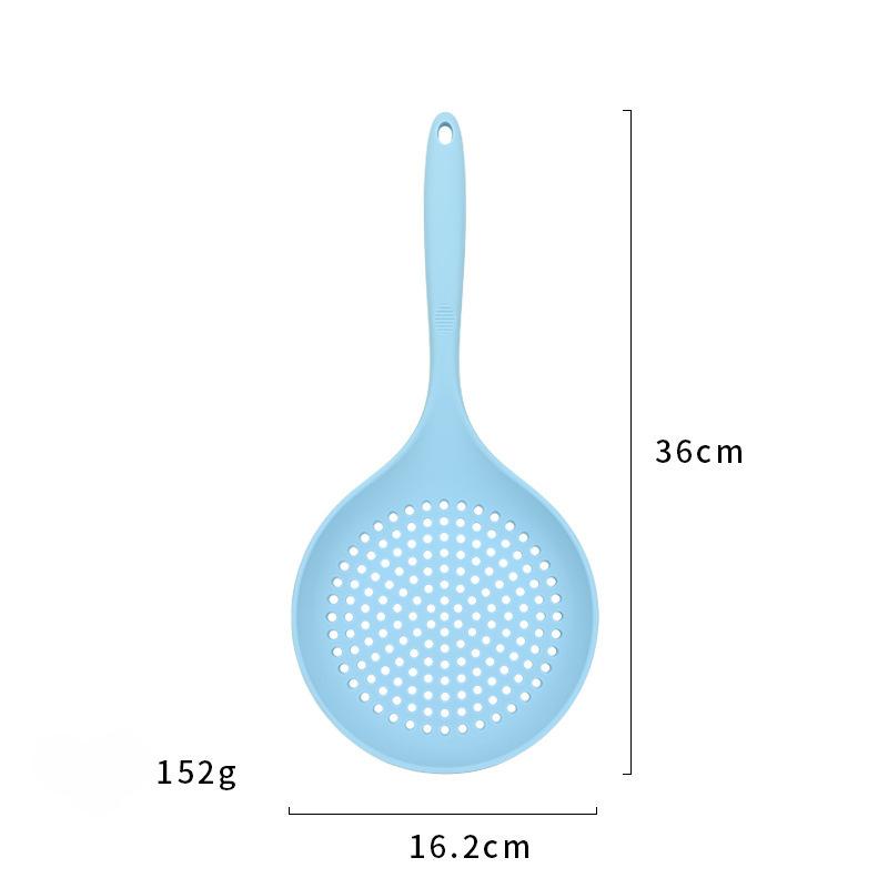 1 ks silikonové sítko na potraviny, lžíce, odvodňovací zařízení, kreativní vaření, špachtle, velký cedník na polévku, domácí kuchyňské nářadí