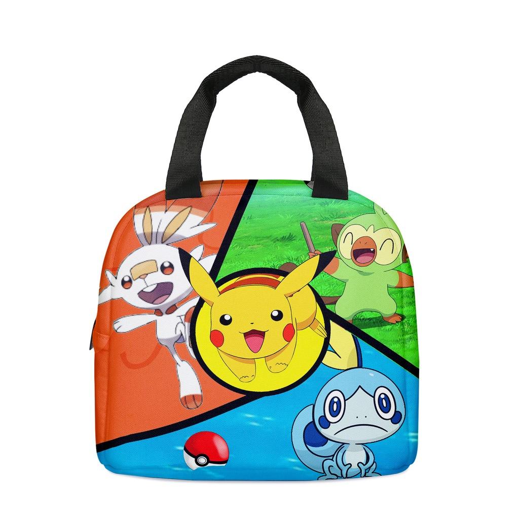

Cute Pikachu Pokemon Lunch Bag Cartoon Handbag Ice Bag For Kids Portable And Stylish Style C
