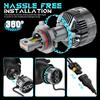 Super Bright H4 Car LED Lights 360W 18000LM Six Copper Tube Hi Lo Beam Decoder Headlights Car Accessories