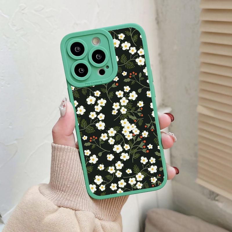 Fashion Luxury Flower Floral Funda Case for Iphone 14 Pro Max Plus 13 12 11 Pro Max XR X XS 8 7 Plus SE 2020 Soft Silicone Shell