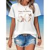 European Size Women'S 50th Birthday Celebration T-Shirt - White Casual Summer Tee with Floral Print, "Happy 50th Birthday" Text,