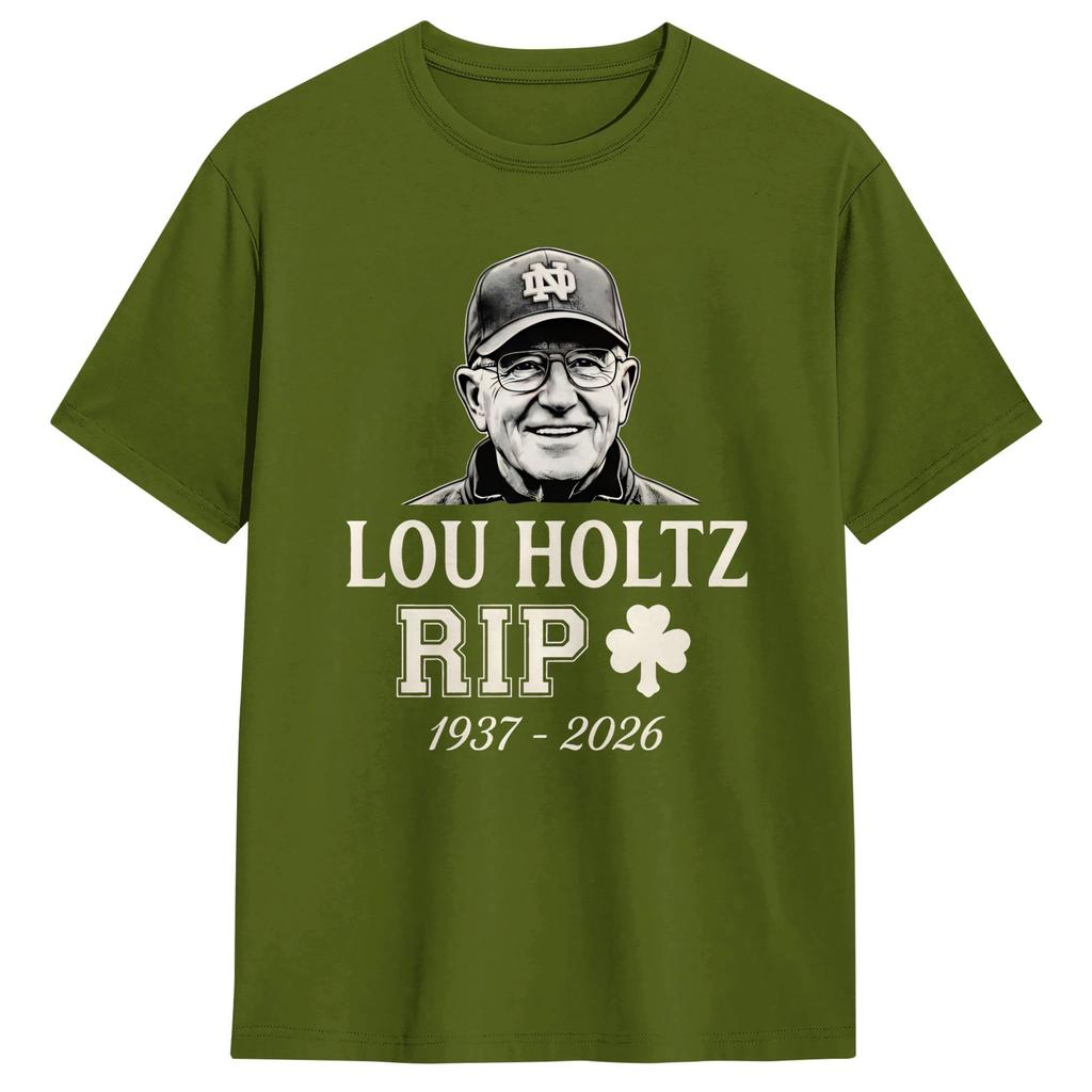 Lou Holtz RIP 1937 2026 TShirt Summer Hip Hop TShirts Mens Cotton ONeck 4XL 5XL 6XL Top Tees ShortSleeved Y2K Casual Tshirt