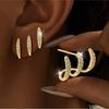 1 Set   Metal Circle Drop Small Earrings For Women Trend Pendant Piercing Earrings Set Jewelry Gifts