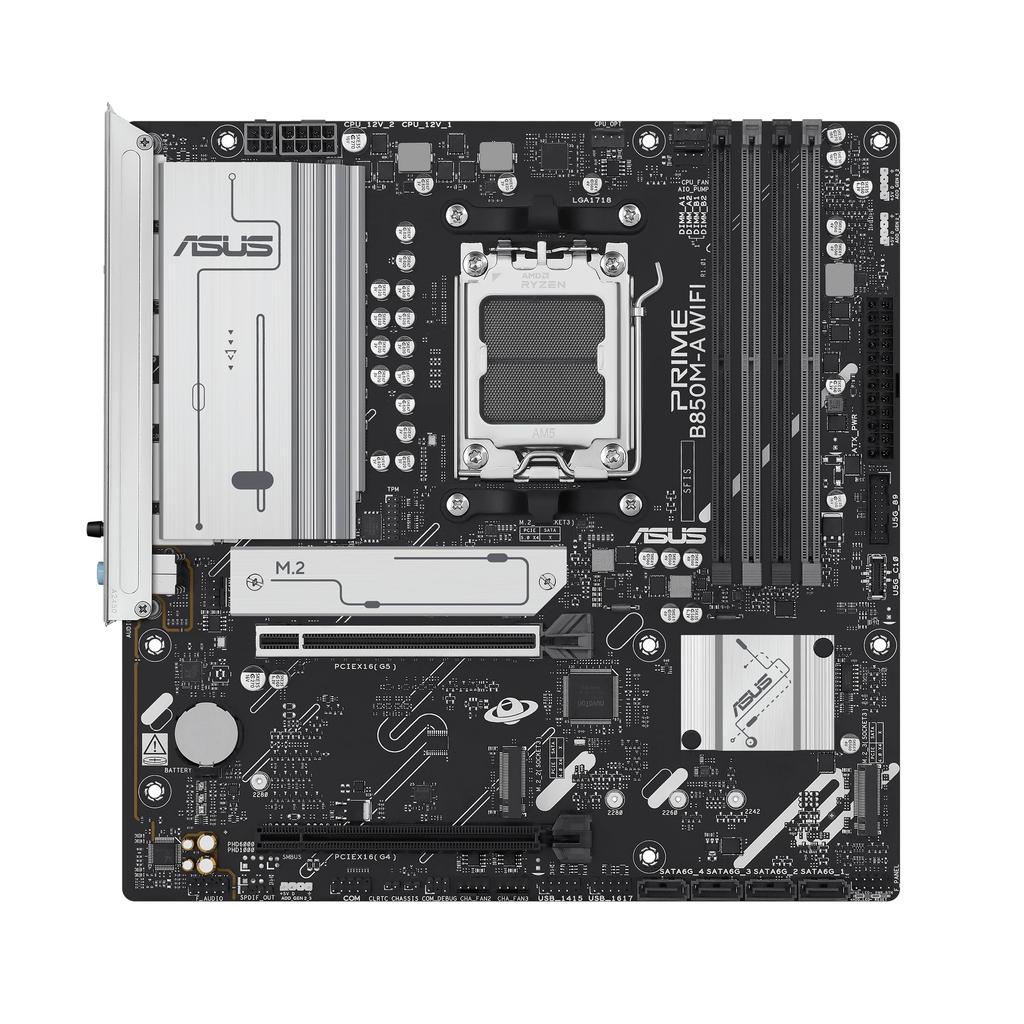 ASUS PRIME Micro ATX Motherboard for AMD Ryzen 9000 Series AM5 B850 and SATA III PCI Express B850M-A WIFI-CSM Processors, Compatible, Chipset, DDR5,