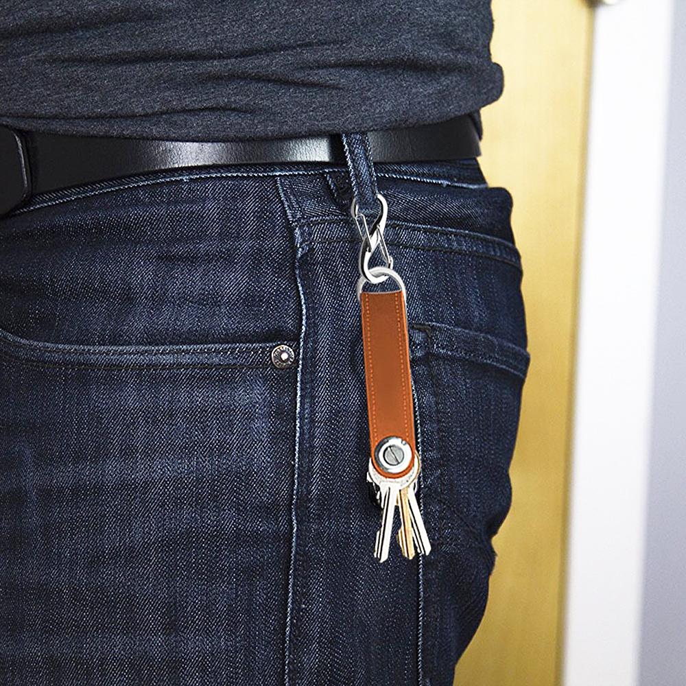 High-Grade Leather Stainless Steel Keychain Car Key Rings Holder Case Small Portable Housekeeper Key Organizer Bag Key Wallet
