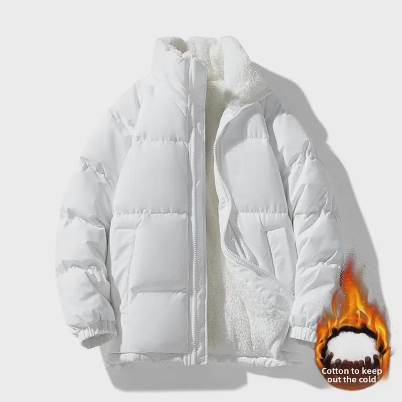 Dicke, mit Baumwolle gefütterte Winterjacke für Herren, warme, lockere Passform für junge Männer
