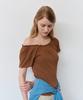 THERYE Shirring 2Way T-Shirt (Brown)