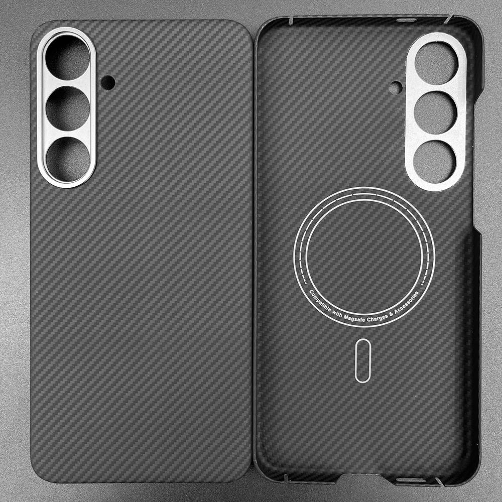 For Samsung Galaxy S25 Ultra S24 Ultra Magnetic MagSafe Case Aramid Carbon Fiber Case S24 S25 Plus Ultra-Thin Protective Cover