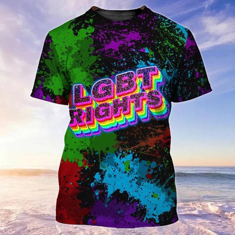 LGBT Pride 3D Printed T Shirt For Men LGBTQ Gay Couples T-shirt Love Is Love Rainbow Flag Short Sleeves Tops Round Neck Tees