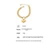 18K Gold Plated Titanium Steel Heart Bracelet with French Minimalist Cuban Chain Design