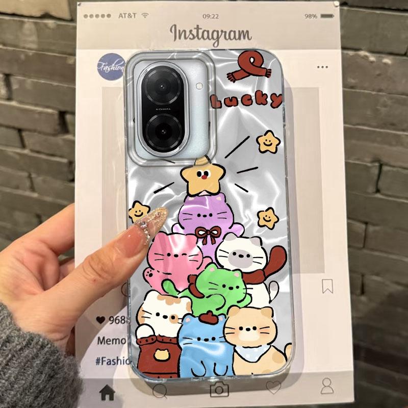 Cartoon Cat Love Heart Girls Case For Xiaomi Redmi 14C 13C 10 9A 9C Note 14 13 12 11 10S 9 8 Pro Plus A5 A4 A3 A2 A1 Funda Cover