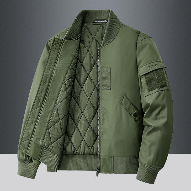 New Autumn and Winter Men's Padded Baseball Uniform American Bomber Jacket Casual Cotton Coat Flight Suit