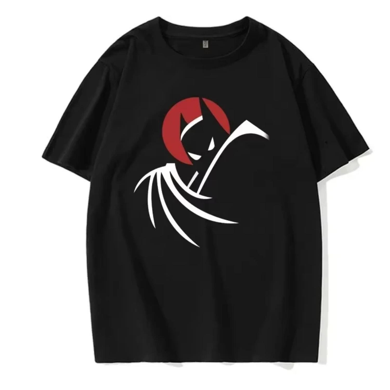 

Bat Animation Series Funny Men T-shirt Anime Women s Tshirt Summer Cotton Round Neck T Shirt Unisex Loose Casual Fashion T-shirt S чёрный
