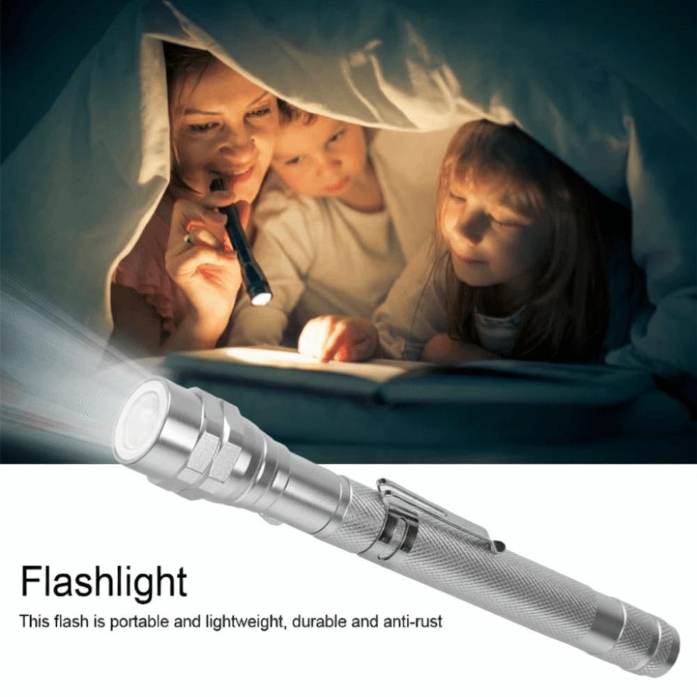 Telescopic Stretching Magnetic Pickup Tool 3 LEDs Flexible LED Flashlight  Corner Picking