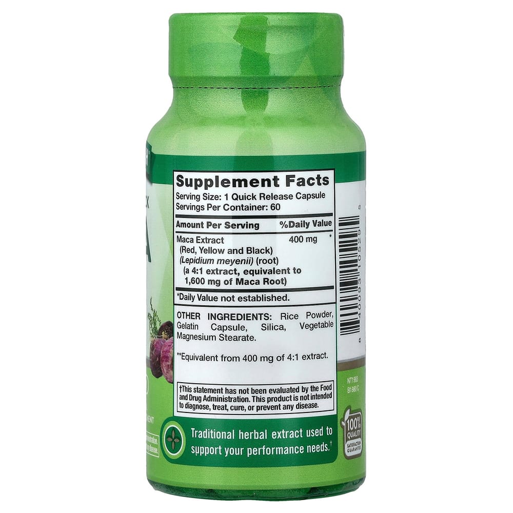 Natures Truth Maca 1600 mg Kapsle s rychlým uvolňováním, 60 tablet