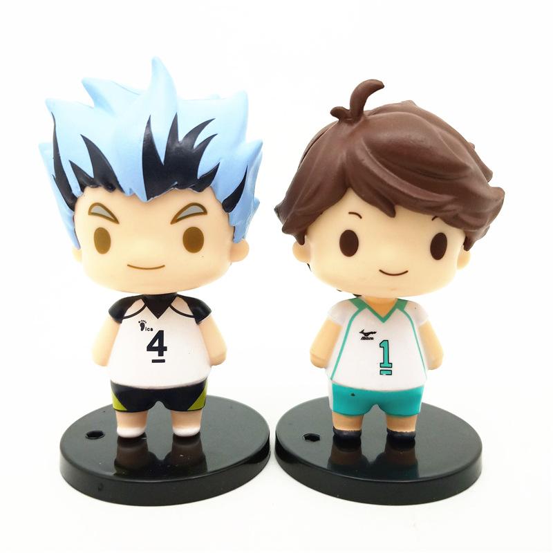 High Quality 7-8 Cm 8pcs Set PVC Anime Figure Hinata Shoyo Kageyama Tobio Q Version Cartoon Model Kids Toy For Children Collecti