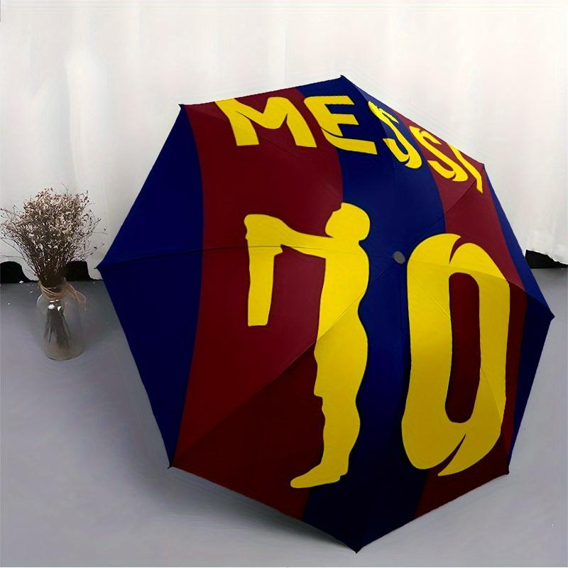 Messi Automatic Folding Cute Umbrella, 8 Ribs for All-Season Use, Portable for Travel & Outdoor Activities A0819074