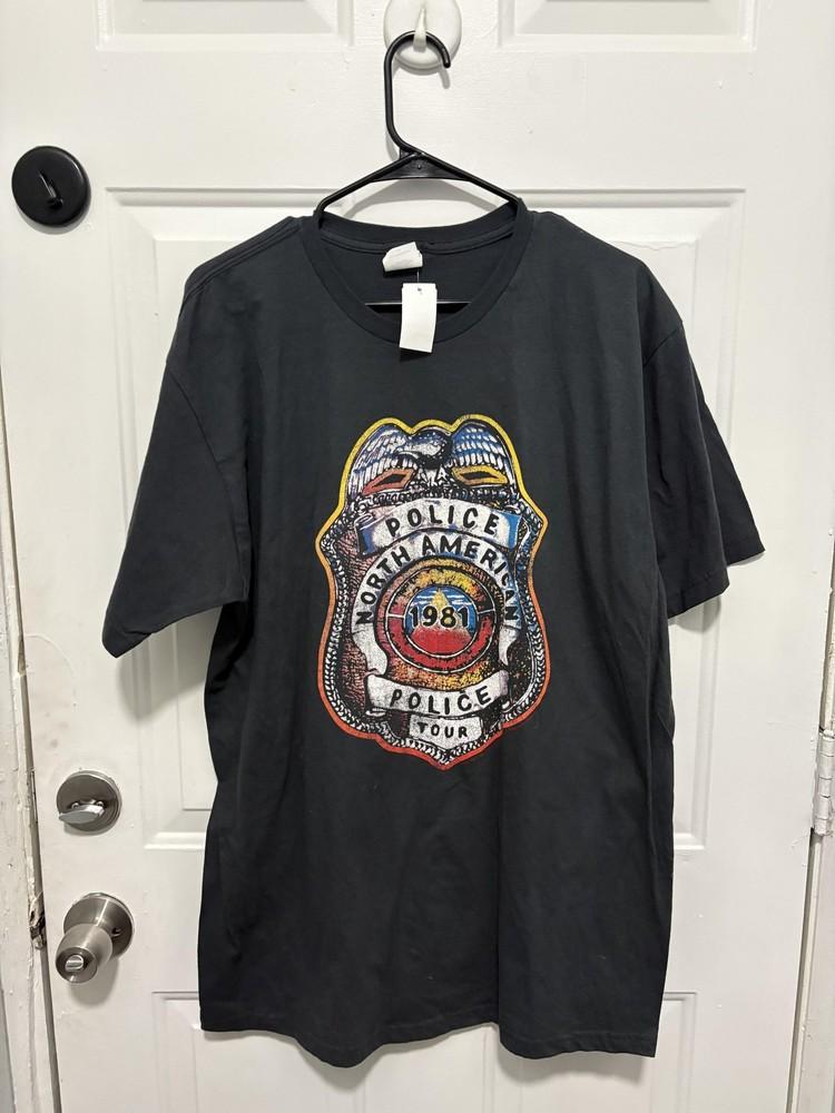 

The Police Shirt Mens 2XL Gray 1981 North American Tour Bay Island Sportswear Unisex T-Shirt XL